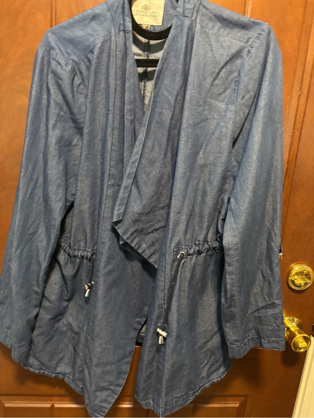Blue Utility Drawstring Waist Jacket - Unbranded